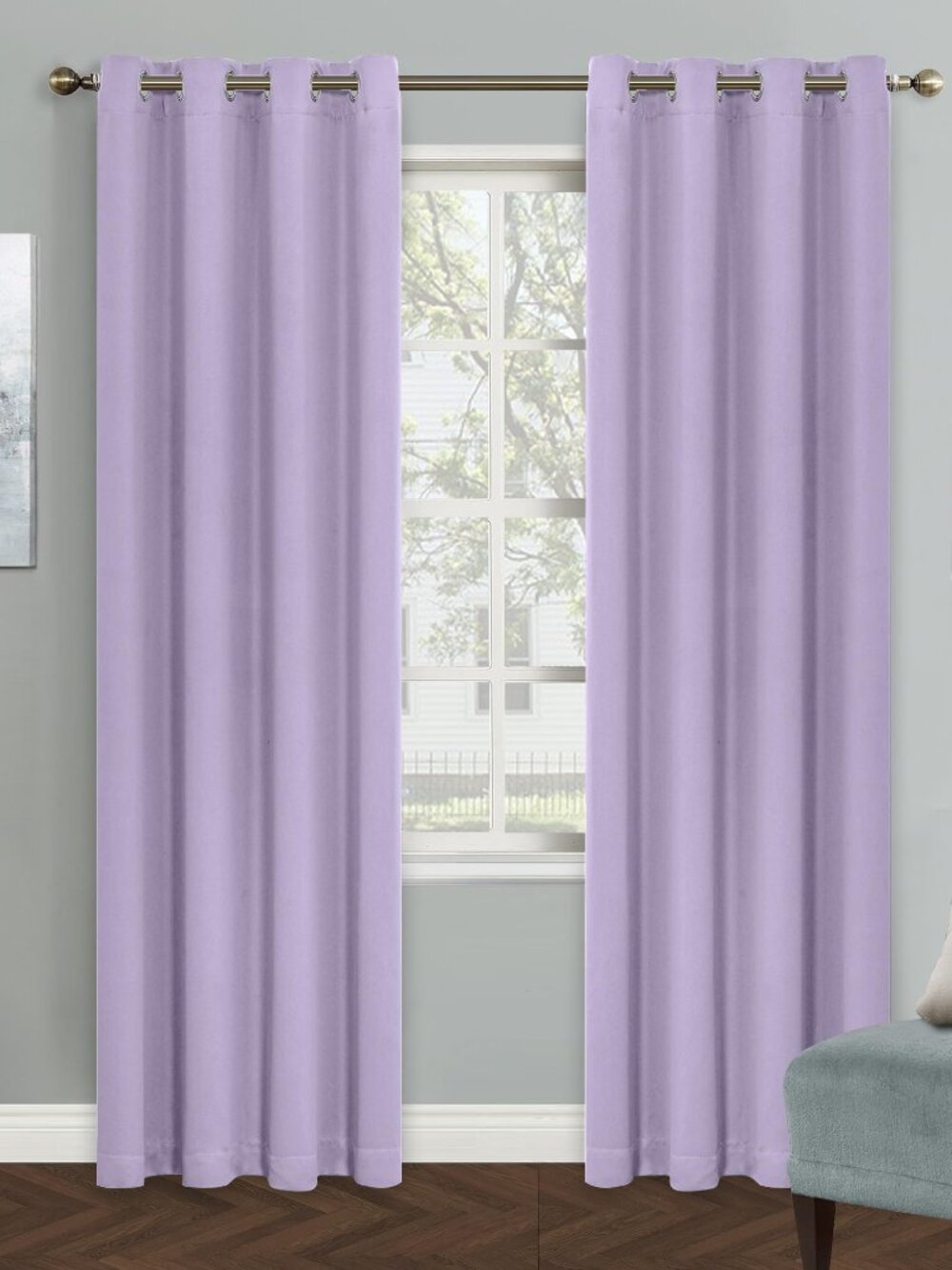 2 PANELS! Lilac Blackout Curtains for Living Room 84 Inch Long Light Purple